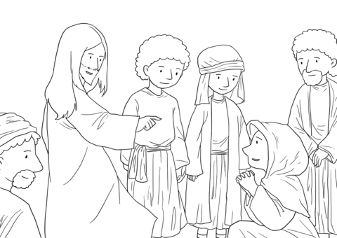 Mark 5 33 34 Jairus' Daughter & Bleeding Woman Coloring Page